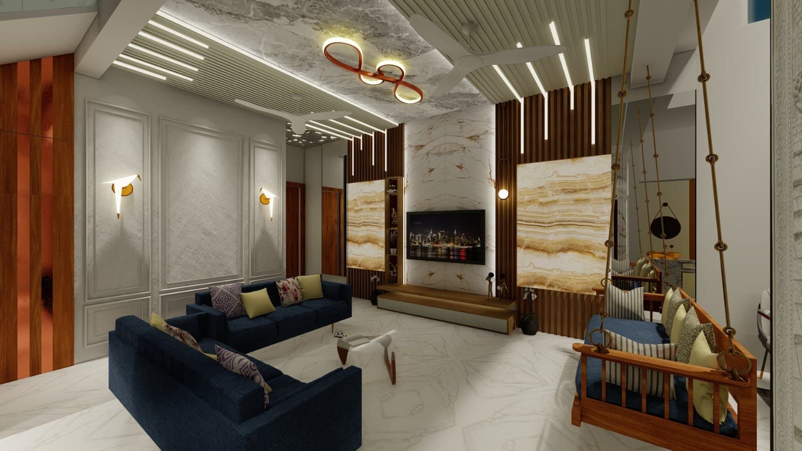 False Ceiling & Lighting by BR Interiors in Pune